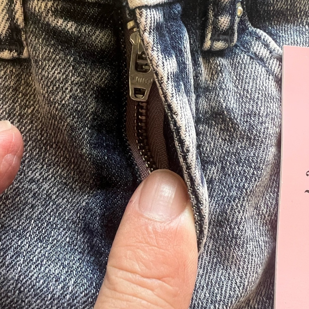 Juicy Couture Kids Mid Rise Straight Jean Girls Size‎ 7 Pink Tint Denim Stretch - Picture 5 of 10